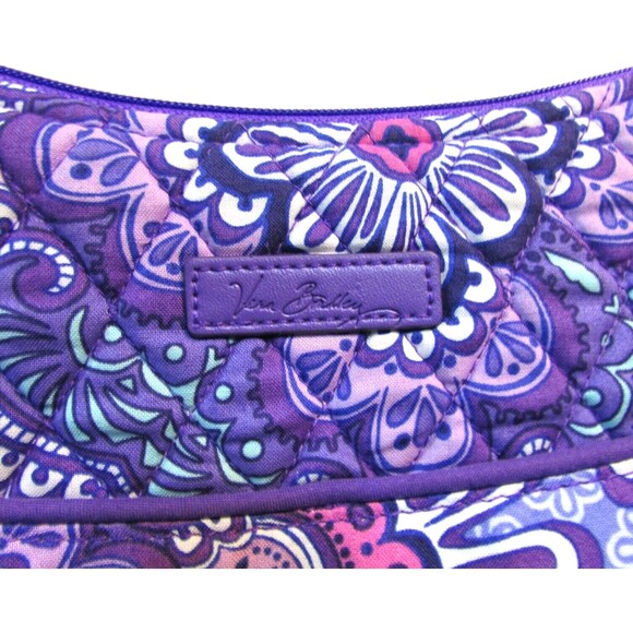 Vera Bradley Shoulder Bag VBE18 Purple Floral Adjustable Foldable Base - Picture 4 of 12